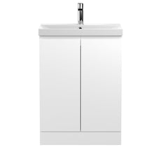 Hudson Reed Urban 600mm Floor Standing 2 - door Vanity Unit & Basin 3 Contemp Satin White MFC Painted Matt 860x610x395mm - JJ Building Materials
