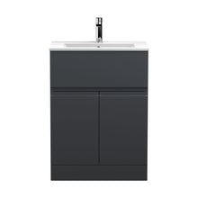 Hudson Reed Urban 600mm Floor Standing 2 Door/drawer Vanity & Basin 2 Contemp Soft Black MFC Painted Matt 828x610x390mm - JJ Building Materials