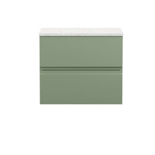 Hudson Reed Urban 600mm Wall Hung 2 Drawer Unit & Laminate Top Contemp Satin Green MFC Painted Matt 522x610x390mm - URB804LSW - JJ Building Materials
