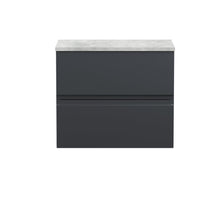 Hudson Reed Urban 600mm Wall Hung 2 Drawer Vanity & Laminate Top Contemp Soft Black MFC Painted Matt 522x610x390mm - URB1404LBG - JJ Building Materials