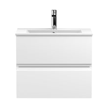 Hudson Reed Urban 600mm Wall Hung 2-drawer Vanity Unit & Basin 2 Contemp Satin White MFC Painted Matt 518x605x395mm - JJ Building Materials