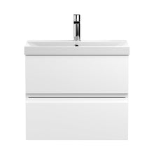 Hudson Reed Urban 600mm Wall Hung 2-drawer Vanity Unit & Basin 3 Contemp Satin White MFC Painted Matt 550x610x395mm - JJ Building Materials