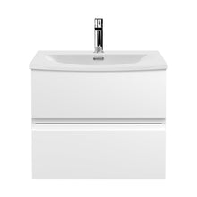 Hudson Reed Urban 600mm Wall Hung 2 Drawer Vanity Unit & Basin 4 Contemp Satin White MFC Painted Matt 530x610x440mm - JJ Building Materials