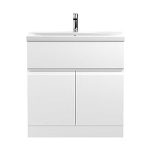 Hudson Reed Urban 800mm Floor Standing 2-door Vanity Unit & Basin 1 Contemp Satin White MFC Painted Matt 850x810x390mm - JJ Building Materials