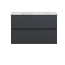 Hudson Reed Urban 800mm Wall Hung 2 Drawer Vanity & Laminate Top Contemp Soft Black MFC Painted Matt 522x810x390mm - URB1406LBG - JJ Building Materials