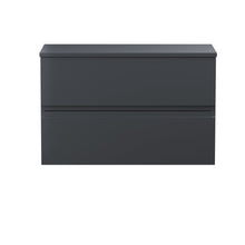 Hudson Reed Urban 800mm Wall Hung 2 Drawer Vanity & Worktop Contemp Soft Black MFC Painted Matt 518x810x390mm - JJ Building Materials