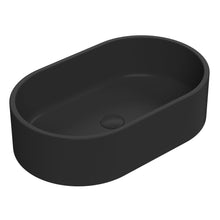Hudson Reed Vessels Oval Vessel Contemp Matt Black Vitreous China 145x565x350mm - JJ Building Materials