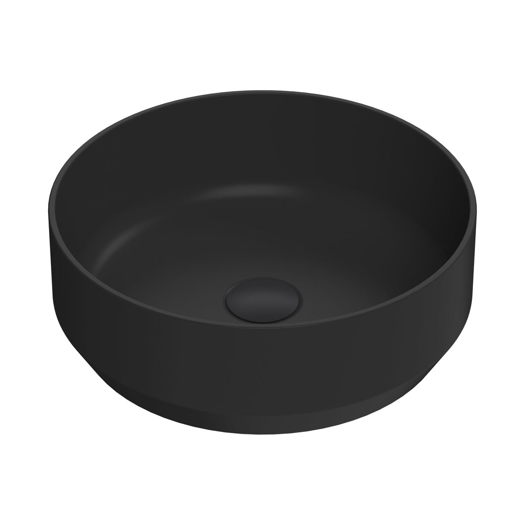 Hudson Reed Vessels Round Vessel Contemp Matt Black Vitreous China 120x350x350mm - JJ Building Materials