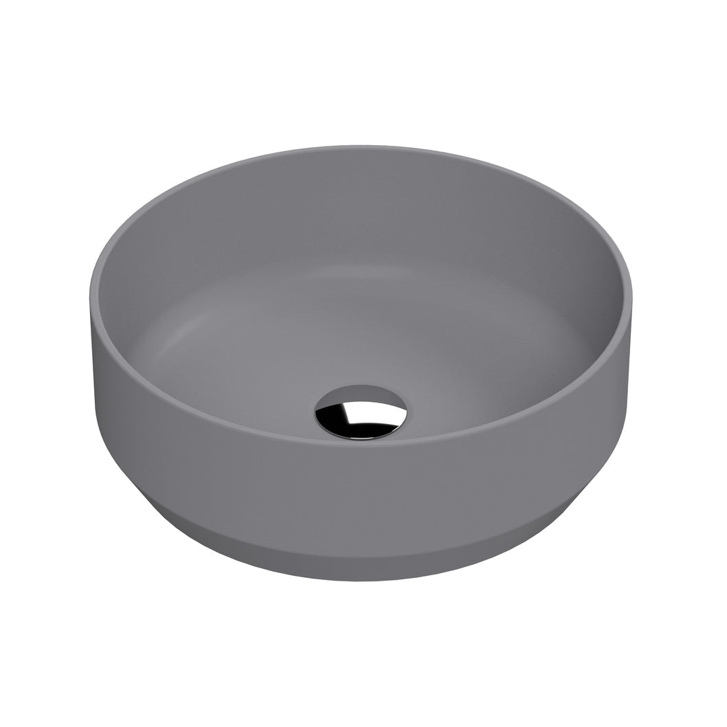 Hudson Reed Vessels Round Vessel Contemp Matt Grey Vitreous China 120x350x350mm - JJ Building Materials