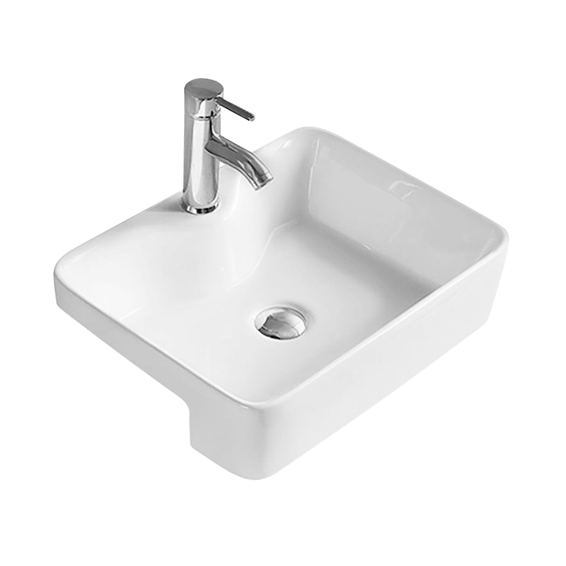 Hudson Reed Vessels Semi - recessed Basin Contemp White Vitreous China 130x480x370mm - JJ Building Materials