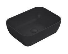 Hudson Reed Vessels Square Vessel Contemp Matt Black Vitreous China 135x455x325mm - JJ Building Materials