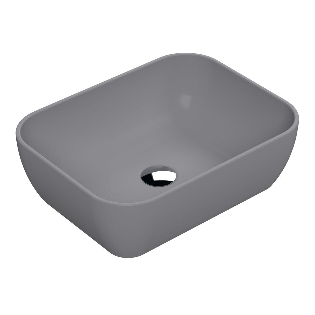 Hudson Reed Vessels Square Vessel Contemp Matt Grey Vitreous China 135x455x325mm - JJ Building Materials