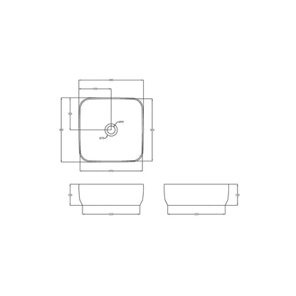 Hudson Reed Vessels Square Vessel Contemp White Vitreous China 120x365x365mm - JJ Building Materials