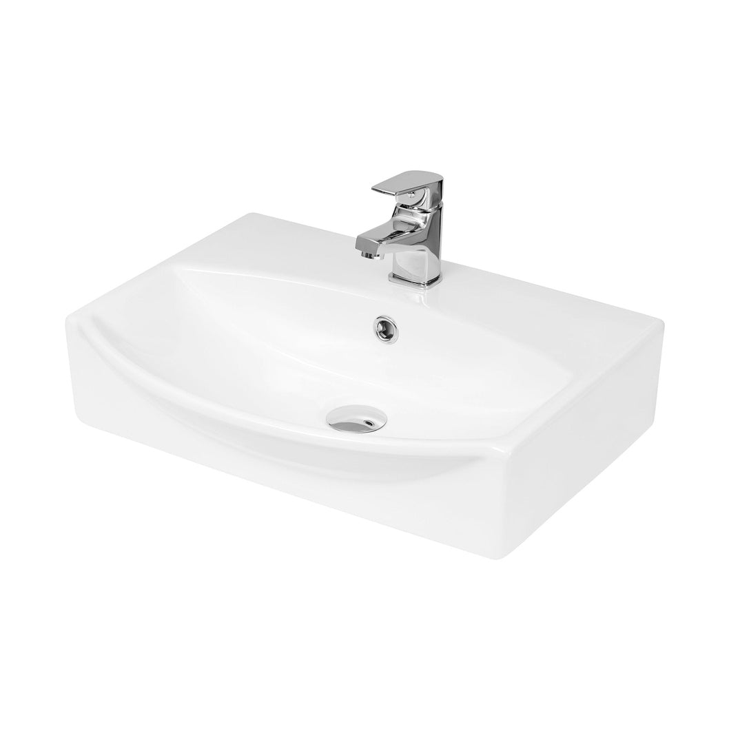 Hudson Reed Wall Hung Basins Wall Hung Vessel Contemp White Vitreous China 150x500x400mm - JJ Building Materials