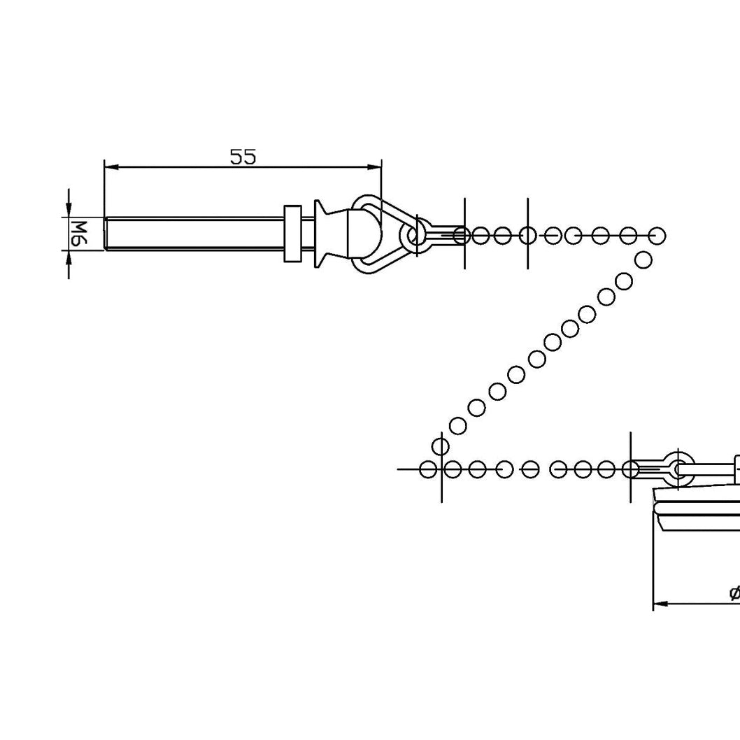 Hudson Reed Wastes Basin Plug And Chain Contemp Chrome Brass 38x38x14mm - JJ Building Materials