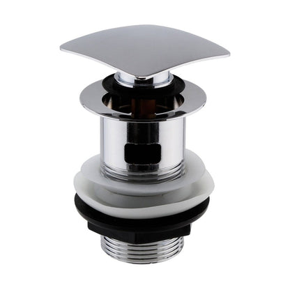 Hudson Reed Wastes Push Button Basin Waste Contemp Chrome Brass 100x65x65mm - JJ Building Materials