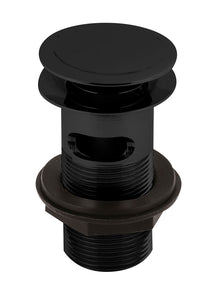 Hudson Reed Wastes Push Button Basin Waste Contemp Matt Black Stainless Steel 61x61x97mm - JJ Building Materials