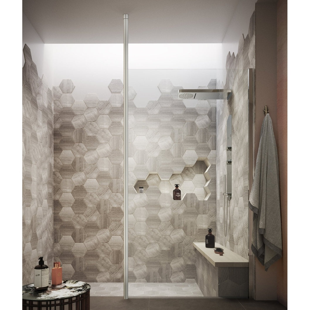Hudson Reed Wetroom Accessories 3000mm Wetroom Screen Ceiling Post Contemp Chrome Aluminium 3000x34x34mm - JJ Building Materials