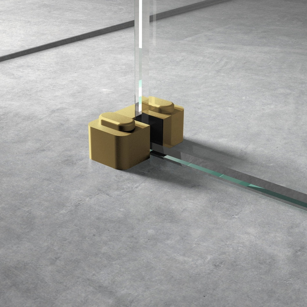 Hudson Reed Wetroom Accessories Brushed Brass Wetroom Screen Support Foot Contemp 45x44x30mm - JJ Building Materials