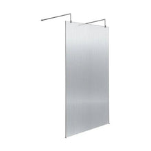 Hudson Reed Wetroom Screens 1000mm Fluted Wetroom Scren With Arms & Feet Contemp Chrome Aluminium 2070x1050x1000mm - JJ Building Materials