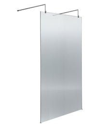 Hudson Reed Wetroom Screens 1000mm Fluted Wetroom Scren With Arms & Feet Contemp Chrome Aluminium 2070x1050x1000mm - JJ Building Materials
