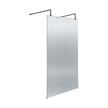 Hudson Reed Wetroom Screens 1000mm Fluted Wetroom Scren With Arms & Feet Contemp Matt Black Aluminium 2070x1050x1000mm - JJ Building Materials