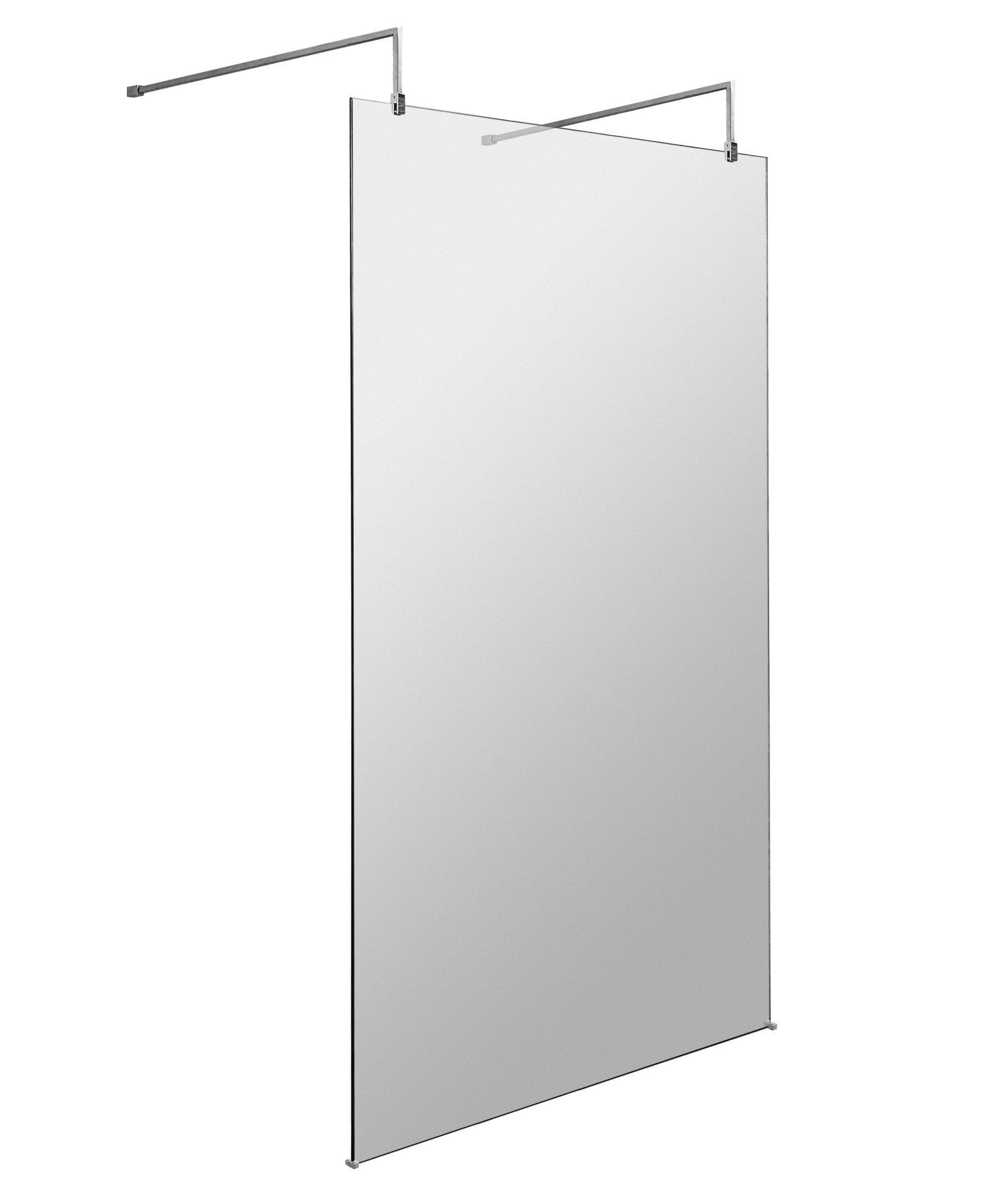 Hudson Reed Wetroom Screens 1100mm Wetroom Screen With Arms And Feet Contemp Chrome Aluminium 1950x1100x14mm - JJ Building Materials