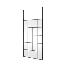 Hudson Reed Wetroom Screens 1200mm Abstract Frame Wetroom Screen With Ceiling Posts Contemp Matt Black Aluminium 1950x1250x60mm - JJ Building Materials