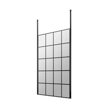 Hudson Reed Wetroom Screens 1200mm Frame Screen With Ceiling Posts Contemp Matt Black Aluminium 1950x1200x14mm - JJ Building Materials