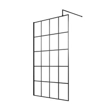 Hudson Reed Wetroom Screens 1200mm Framed Wetroom Screen Contemp Matt Black Aluminium 1950x1200x14mm - JJ Building Materials