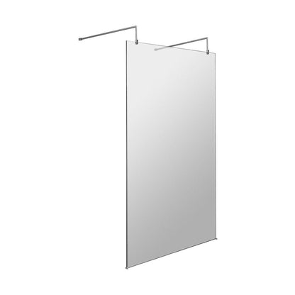 Hudson Reed Wetroom Screens 1200mm Wetroom Screen With Arms And Feet Contemp Chrome Aluminium 1950x1198x14mm - JJ Building Materials