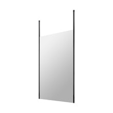 Hudson Reed Wetroom Screens 1200mm Wetroom Screen With Ceiling Posts Contemp Matt Black Aluminium 1950x1200x14mm - JJ Building Materials