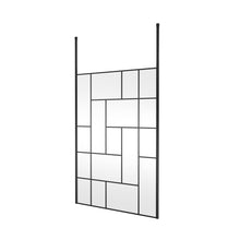 Hudson Reed Wetroom Screens 1400mm Abstract Frame Wetroom Screen With Ceiling Posts Contemp Matt Black Aluminium 1950x1450x60mm - JJ Building Materials