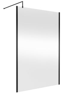 Hudson Reed Wetroom Screens 1400mm Outer Framed Wetroom Screen With Support Bar Contemp Brushed Brass Aluminium 1950x1400x14mm - WRSOBP14 - JJ Building Materials