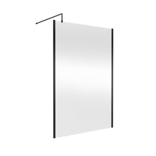 Hudson Reed Wetroom Screens 1400mm Outer Framed Wetroom Screen With Support Bar Contemp Brushed Brass Aluminium 1950x1400x14mm - WRSOBP14 - JJ Building Materials