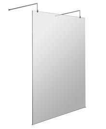 Hudson Reed Wetroom Screens 1400mm Wetroom Screen With Arms And Feet Contemp Chrome Aluminium 1950x1398x14mm - JJ Building Materials