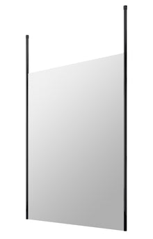 Hudson Reed Wetroom Screens 1400mm Wetroom Screen With Ceiling Posts Contemp Matt Black Aluminium 1950x1400x14mm - JJ Building Materials
