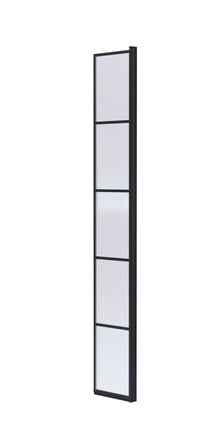 Hudson Reed Wetroom Screens 1950mm X 300mm Framed Hinged Return Screen Contemp Matt Black Aluminium,glass 1950x322x27mm - JJ Building Materials