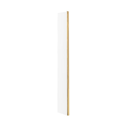 Hudson Reed Wetroom Screens 215mm Return Screen With Brass Profile Contemp Brushed Brass Aluminium 1950x28x215mm - JJ Building Materials