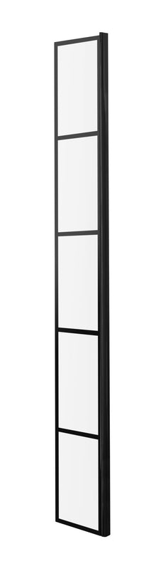 Hudson Reed Wetroom Screens 215mm Wetroom Return Screen Contemp Matt Black Aluminium 1950x213x28mm - JJ Building Materials