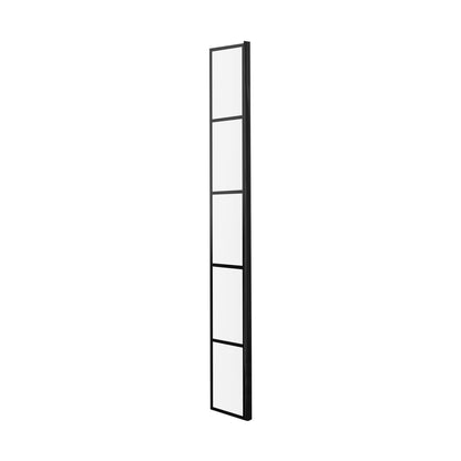 Hudson Reed Wetroom Screens 215mm Wetroom Return Screen Contemp Matt Black Aluminium 1950x213x28mm - JJ Building Materials