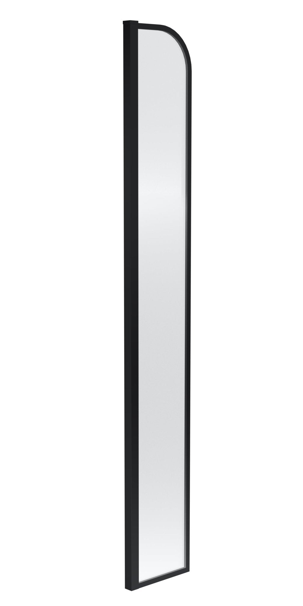 Hudson Reed Wetroom Screens 230mm Arched Return Screen Contemp Matt Black Aluminium 1559x30x230mm - JJ Building Materials