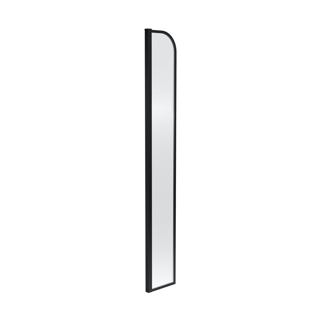 Hudson Reed Wetroom Screens 230mm Arched Return Screen Contemp Matt Black Aluminium 1559x30x230mm - JJ Building Materials