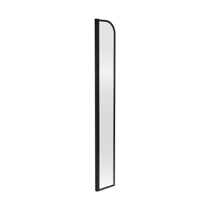 Hudson Reed Wetroom Screens 230mm Arched Return Screen Contemp Matt Black Aluminium 1559x30x230mm - JJ Building Materials