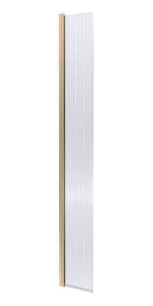 Hudson Reed Wetroom Screens 300mm Fluted Hinged Flipper Screen Contemp Brushed Brass Aluminium 1950x322x27mm - JJ Building Materials