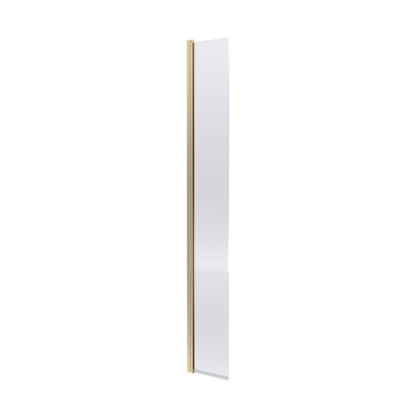 Hudson Reed Wetroom Screens 300mm Fluted Hinged Flipper Screen Contemp Brushed Brass Aluminium 1950x322x27mm - JJ Building Materials