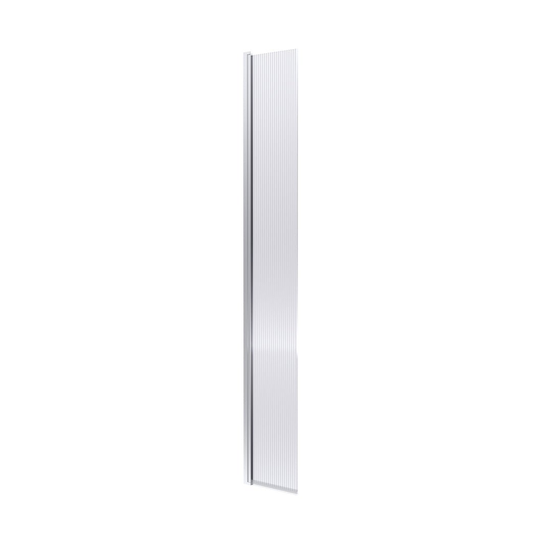 Hudson Reed Wetroom Screens 300mm Fluted Hinged Flipper Screen Contemp Chrome Aluminium 1950x322x27mm - JJ Building Materials