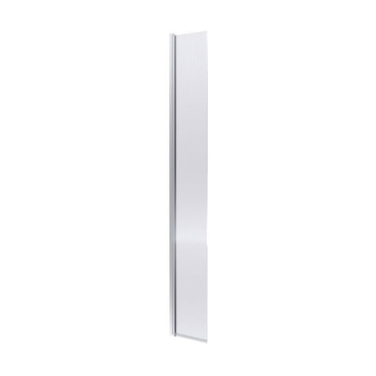Hudson Reed Wetroom Screens 300mm Fluted Hinged Flipper Screen Contemp Chrome Aluminium 1950x322x27mm - JJ Building Materials