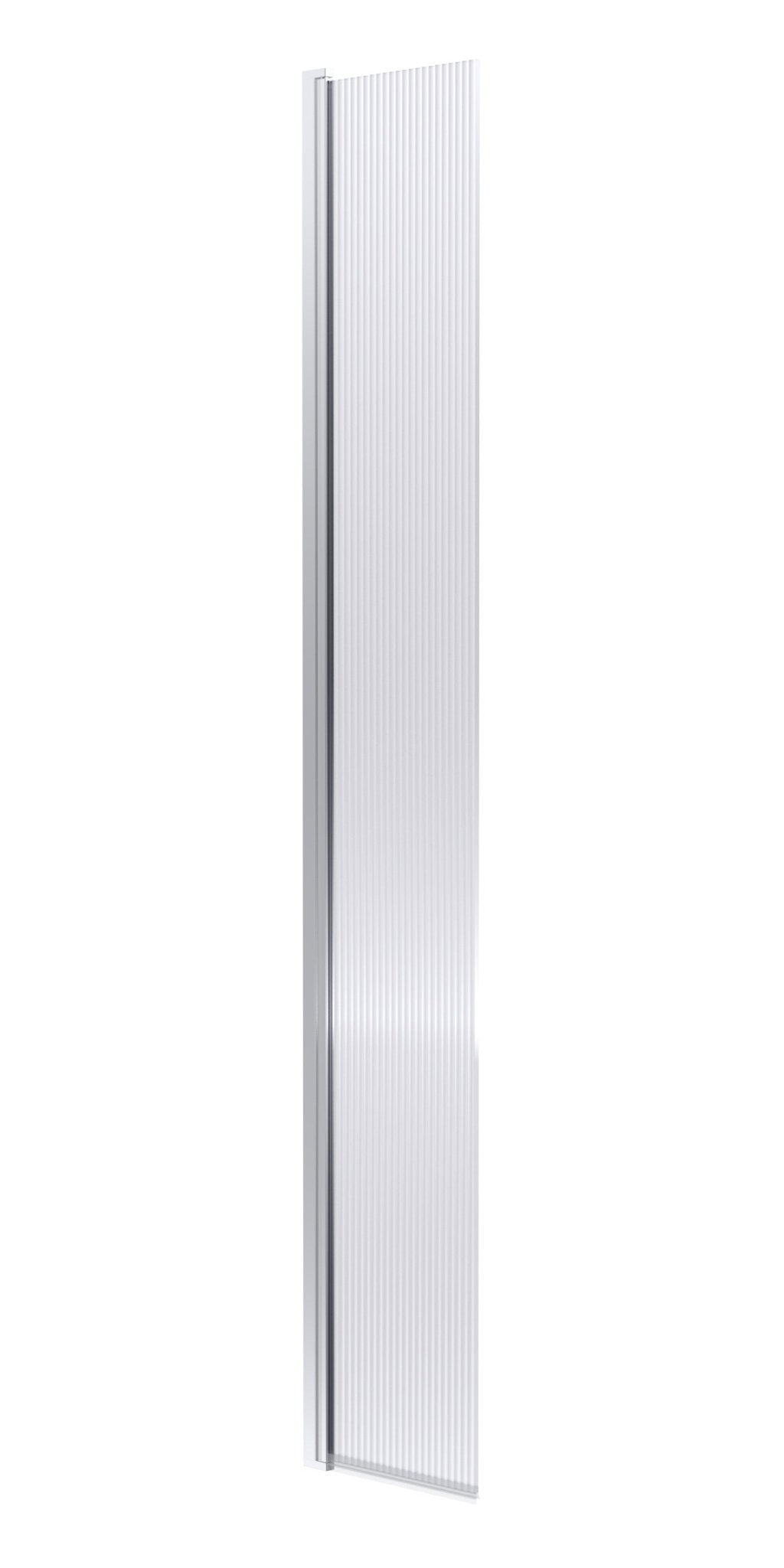 Hudson Reed Wetroom Screens 300mm Fluted Hinged Flipper Screen Contemp Chrome Aluminium 1950x322x27mm - JJ Building Materials