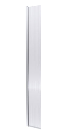 Hudson Reed Wetroom Screens 300mm Fluted Hinged Flipper Screen Contemp Chrome Aluminium 1950x322x27mm - JJ Building Materials